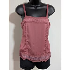 ATL Studio Blush Pink Lace Trim Spaghetti Strap Cami Tank Top Size 0 Xsmall